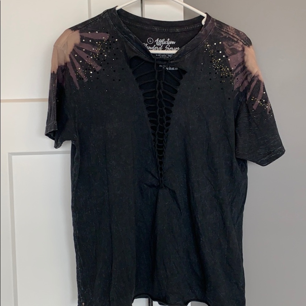 Distressed Detailed Affliction shirt